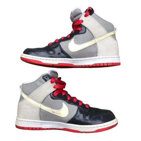 Vintage 2008 Nike Dunk High Patent Toe Grey Sunburst Size 10 - Picture 12 of 16